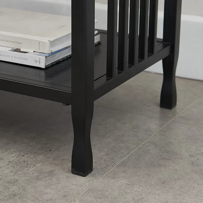 Black One Drawer Nightstand Side Table L4510
