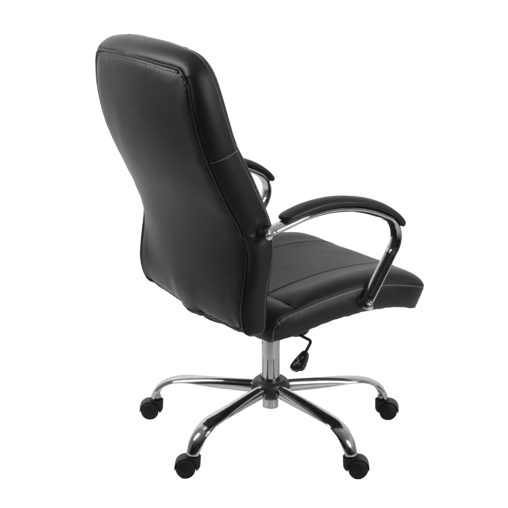 Black Leatherette Executive Office Chair with Arms H345447