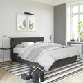 Queen Size Gray Velvet Upholstered Bed S10551