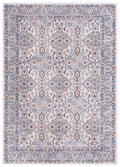 Grey Blue Rust 5 ft x 7 ft Area Rug V714