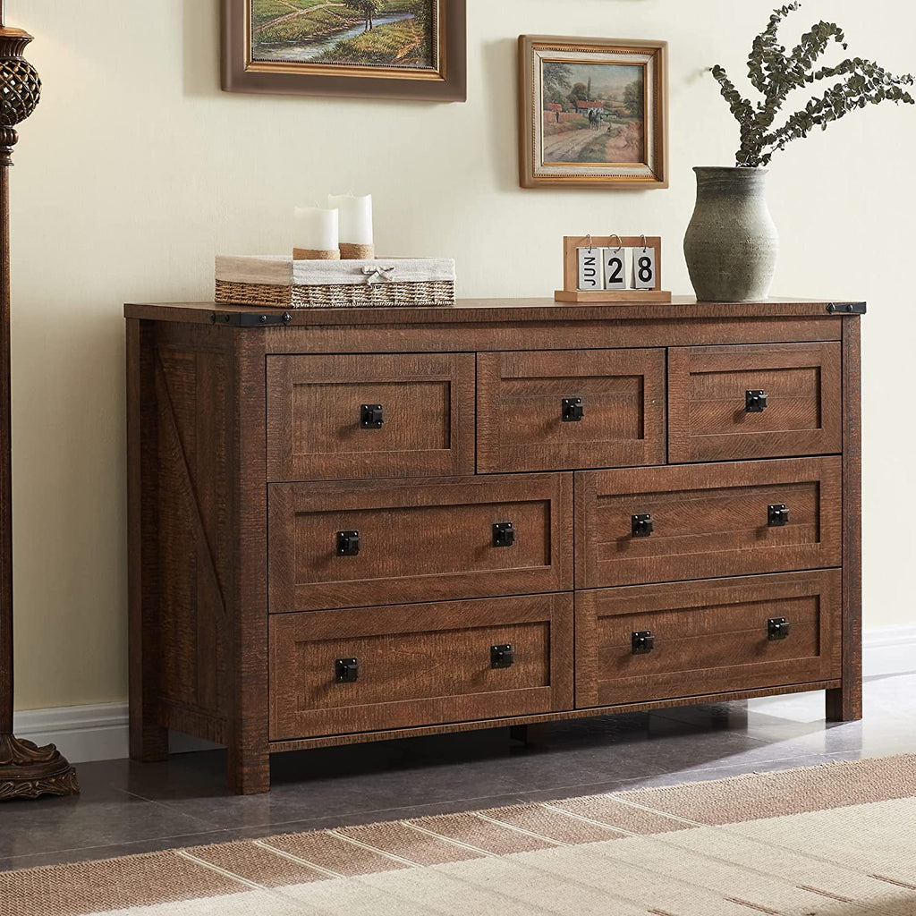 Wood 7 Drawers Dresser Storage Cabinet M970948