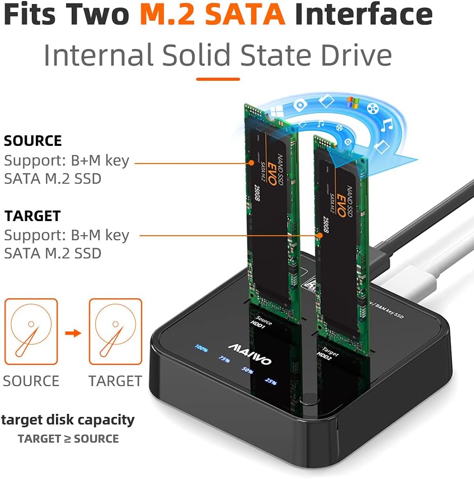 2 Bay m.2 SATA Docking Station P4832