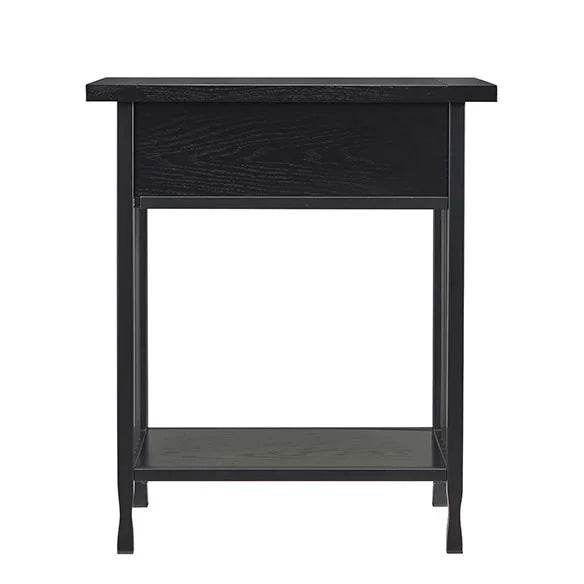 Black One Drawer Nightstand Side Table L4510