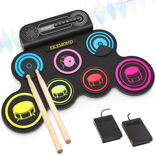 9-Pads Electronic Drum Set with Drumsticks & Pedals U8367