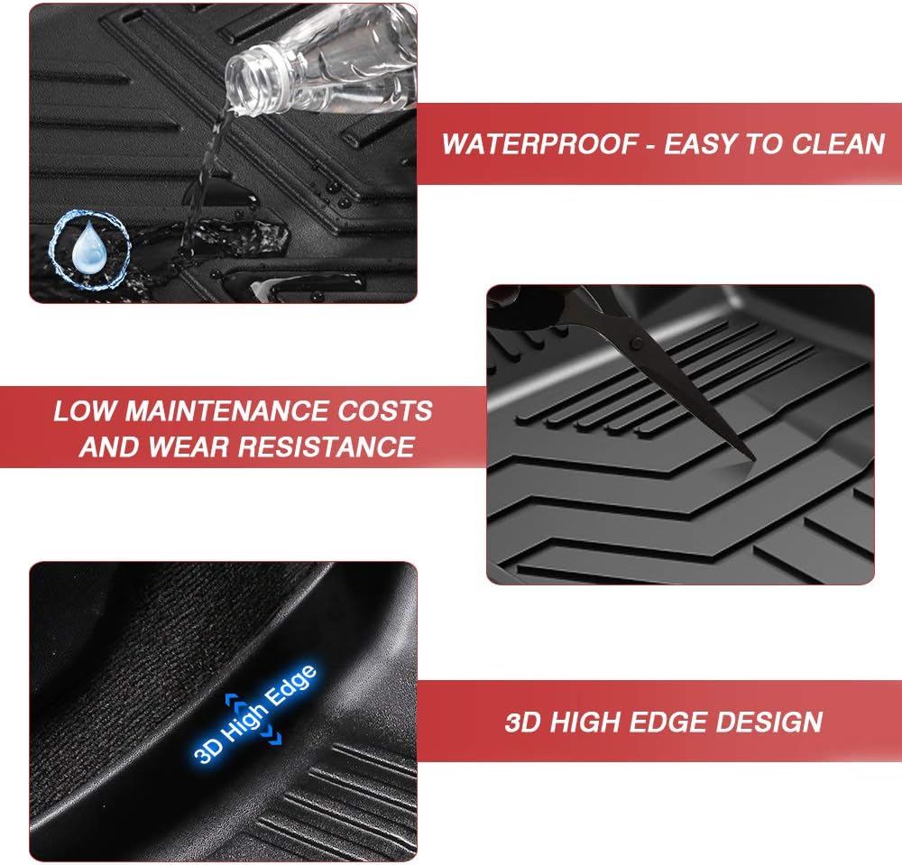 3D All Weather TPE Floor Mats 2 Row Liner Set K201