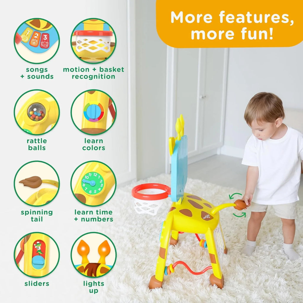 Giraffe Basketball Hoop & Soccer Goal Activity Center A914