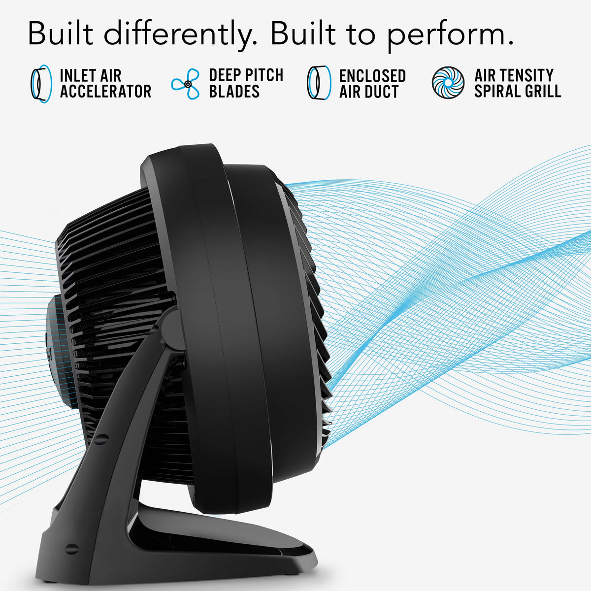 Black Whole Room Air Circulator Floor Fan L94253