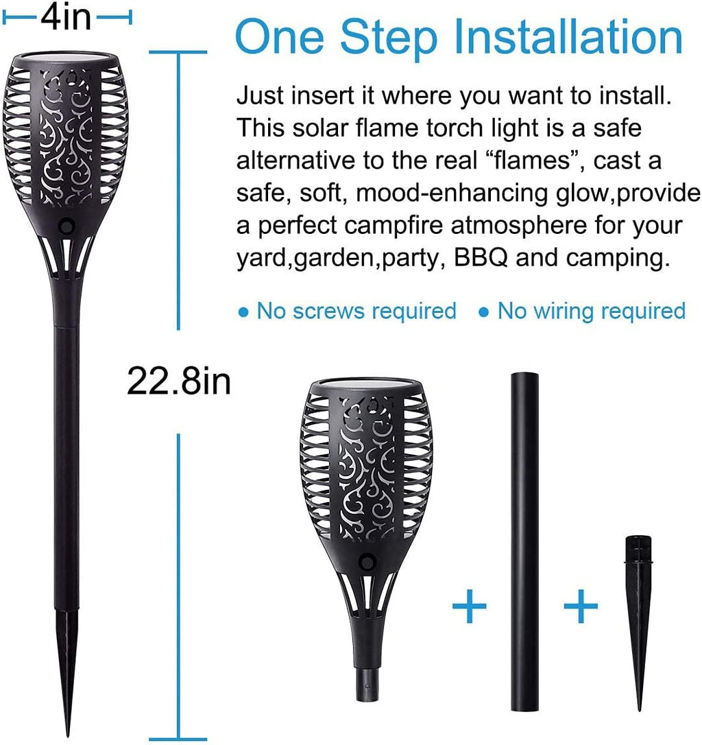 Solar Torch Light with Flickering Flame 8 Pack L23767