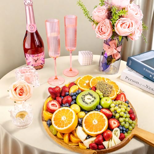 36 Pack 6oz Pink Plastic Champagne Flutes C464