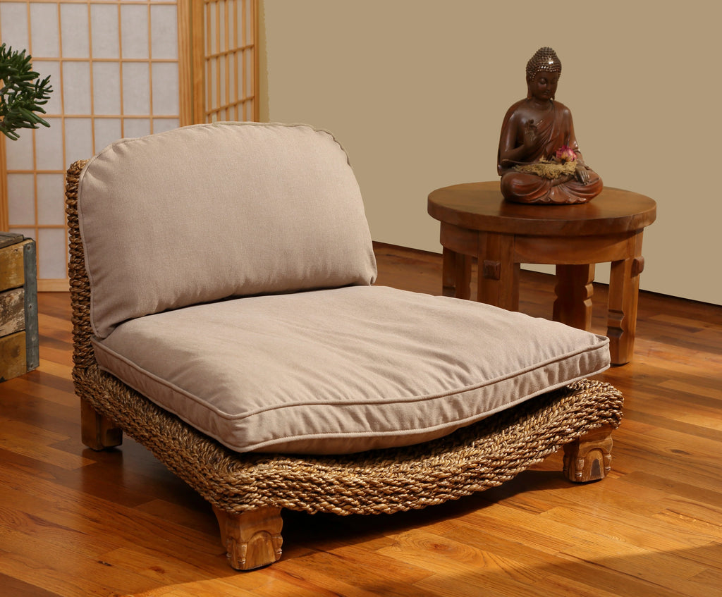 Natural Meditation Chair with Cream Cushion E52781