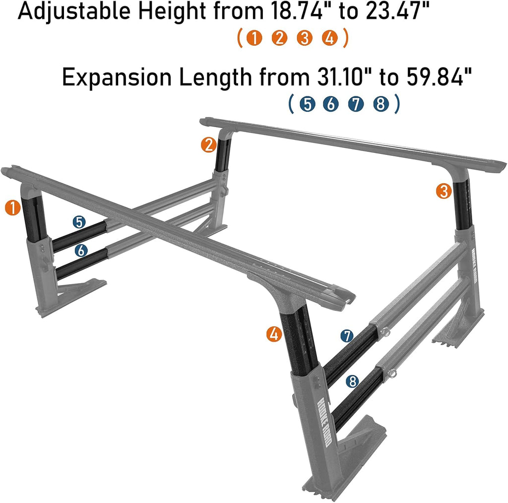 Extendable Aluminum Truck Bed Cargo Rack M67790