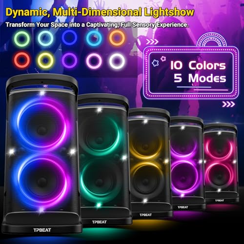 Portable Bluetooth Party Speaker 160W Deep Bass with Led Light Show Z4235