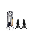 Black Wrought Iron Fireplace Tool Set V38800