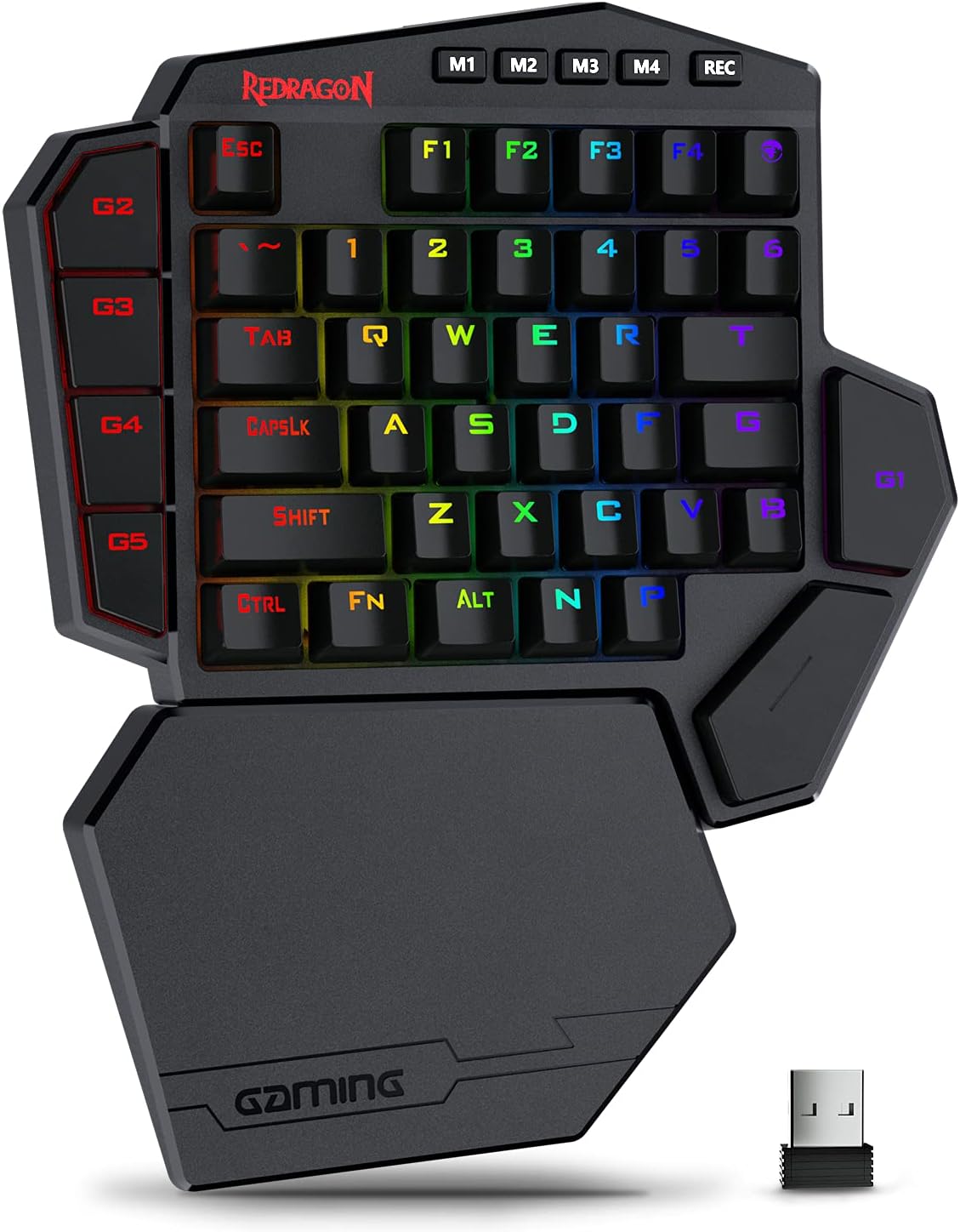 Wireless One-Handed Mechanical Keyboard 42 Keys RGB Gaming Keypad M390