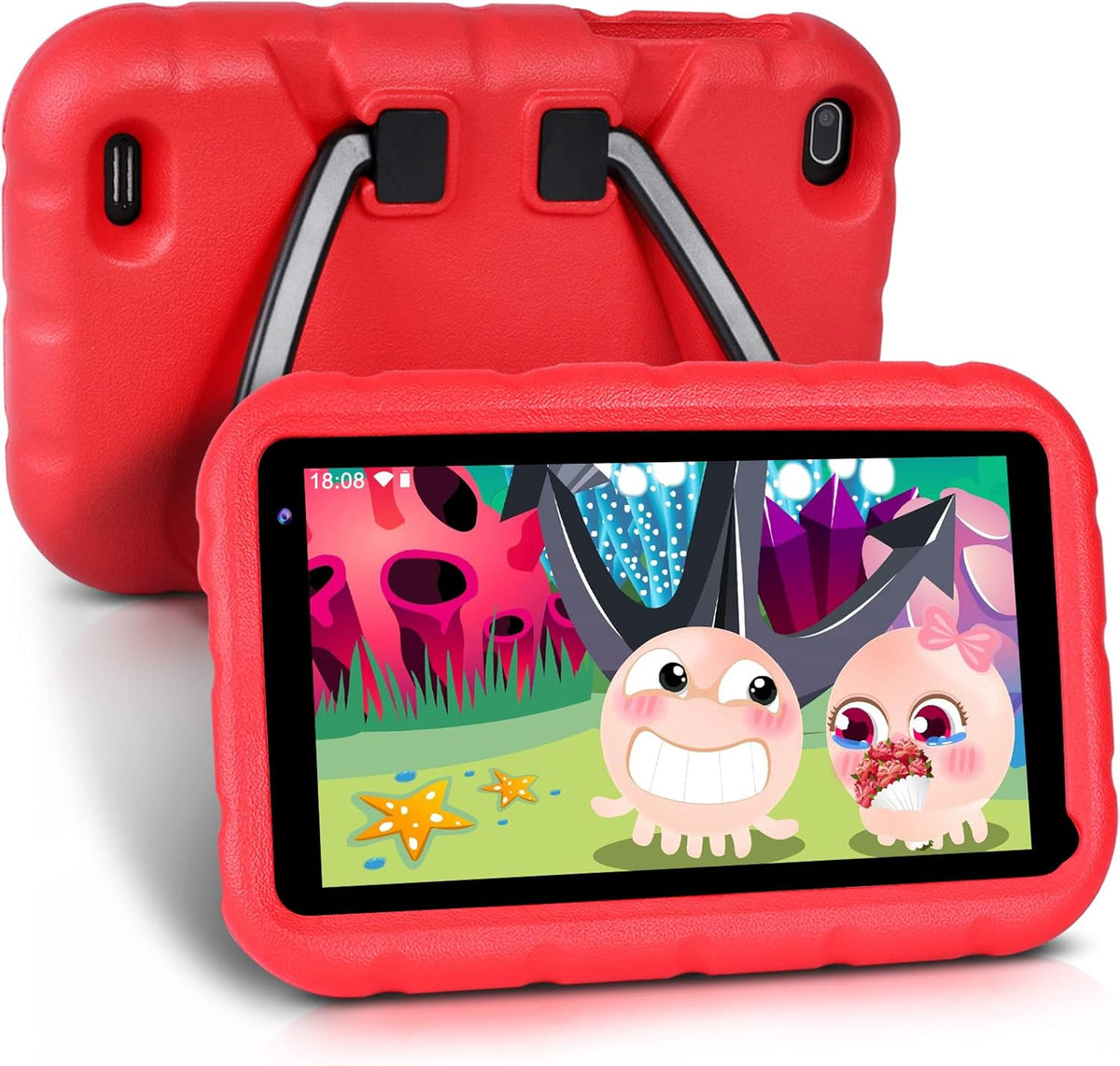 Kids Tablet 7 inch Android 11 2+32GB Quad-Core WiFi Shock Proof Case Red I242742
