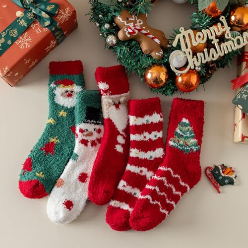 5 Pairs Fuzzy Socks F175