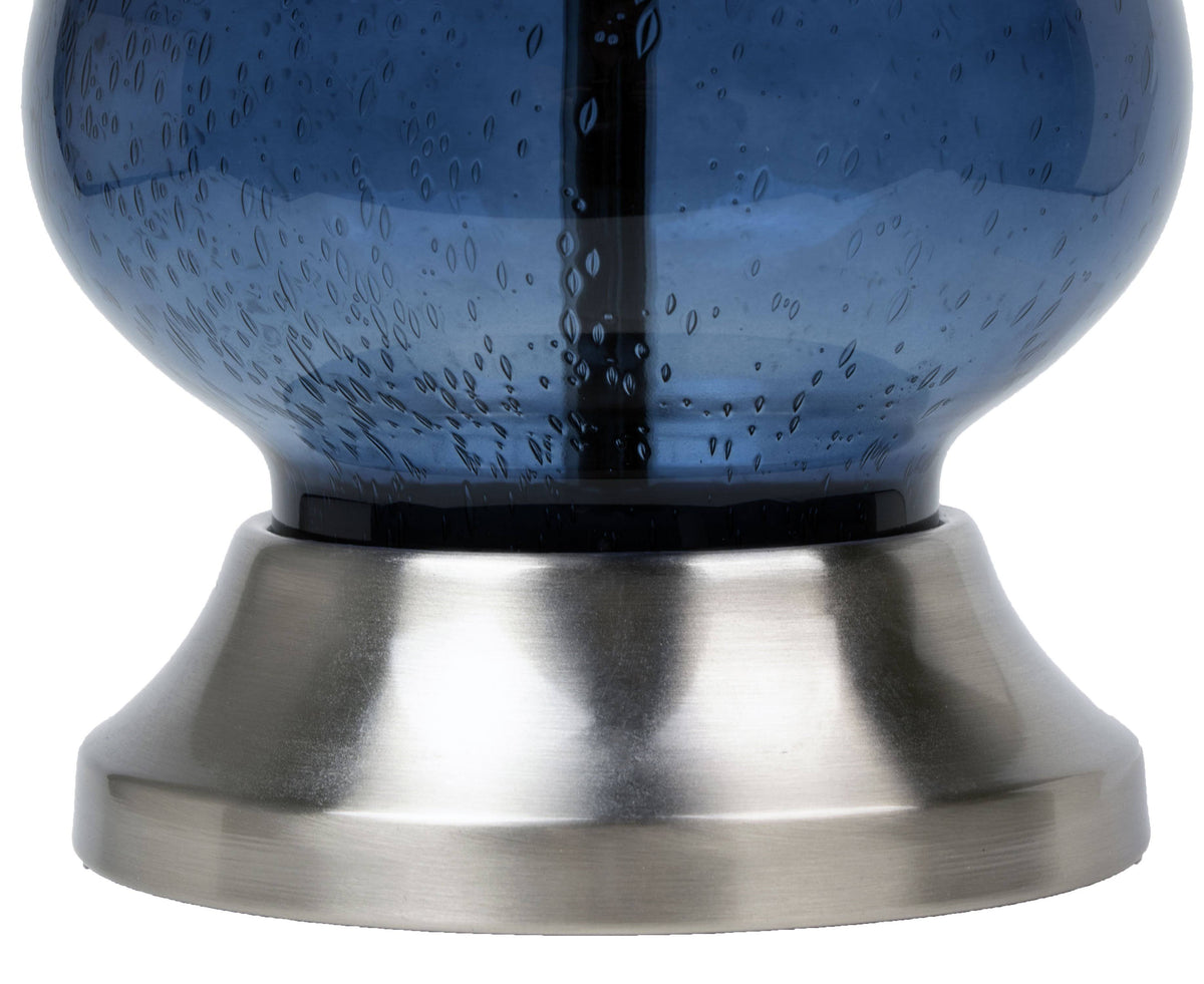Sapphire Blue Seeded Glass Accent Lamp A412119