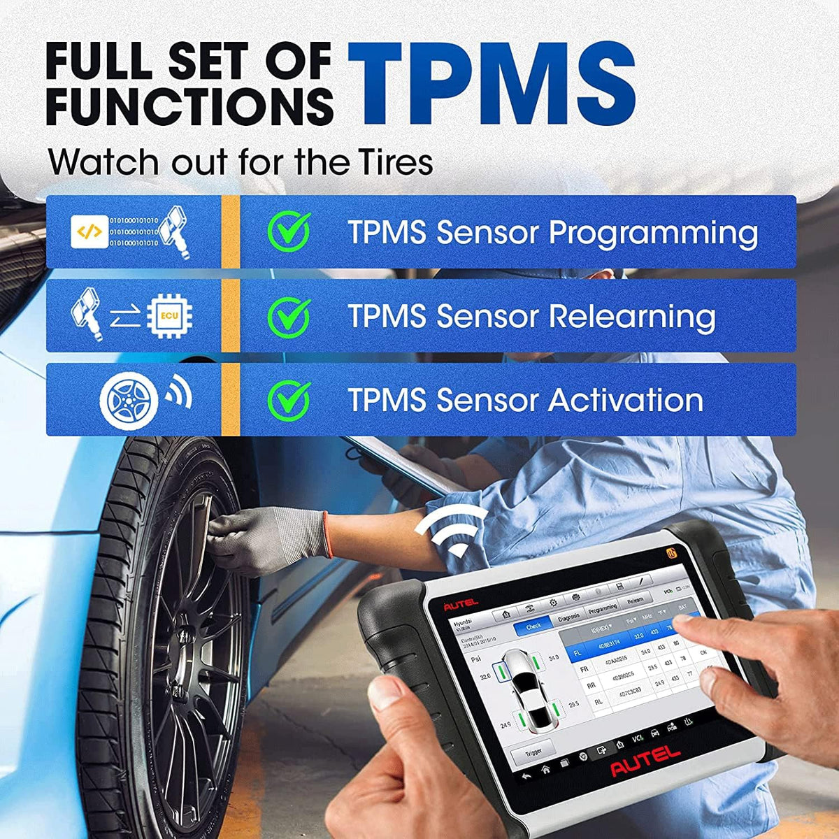 Bi-Directional TPMS Scan Tool with Full TPMS Diagnostics V341