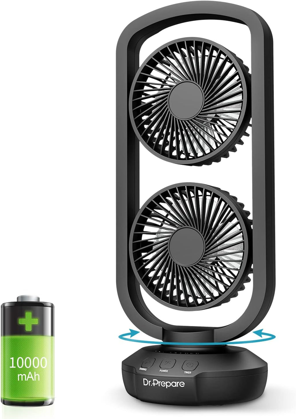 Rechargeable Oscillating Portable USB Desk Fan 10000mAh 15 inch X16988