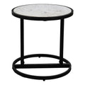 Round White Marble Top End Table G560359