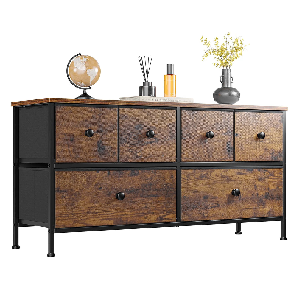 Black 8 Drawer Fabric Dresser TV Stand F185