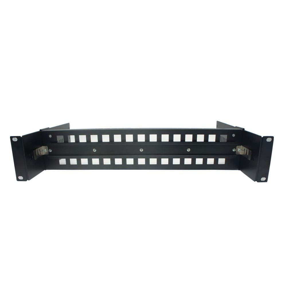 19 Inches Adjustable DIN-Rail Rack Mount Bracket 2U Black J810