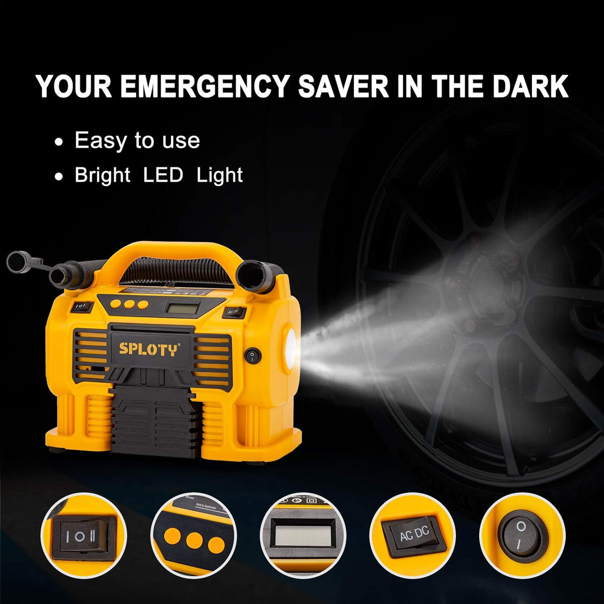 Air Compressor Tire Inflator 110V AC or 12V DC 160Psi E22270