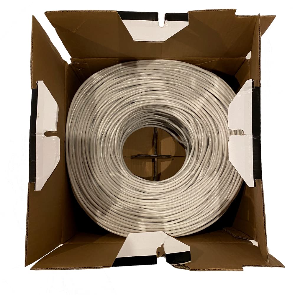 Cat6 Cable 1000ft Solid Conductors 23AWG 4Pair 550-MHz UTP Plenum CMP Rated White R937027