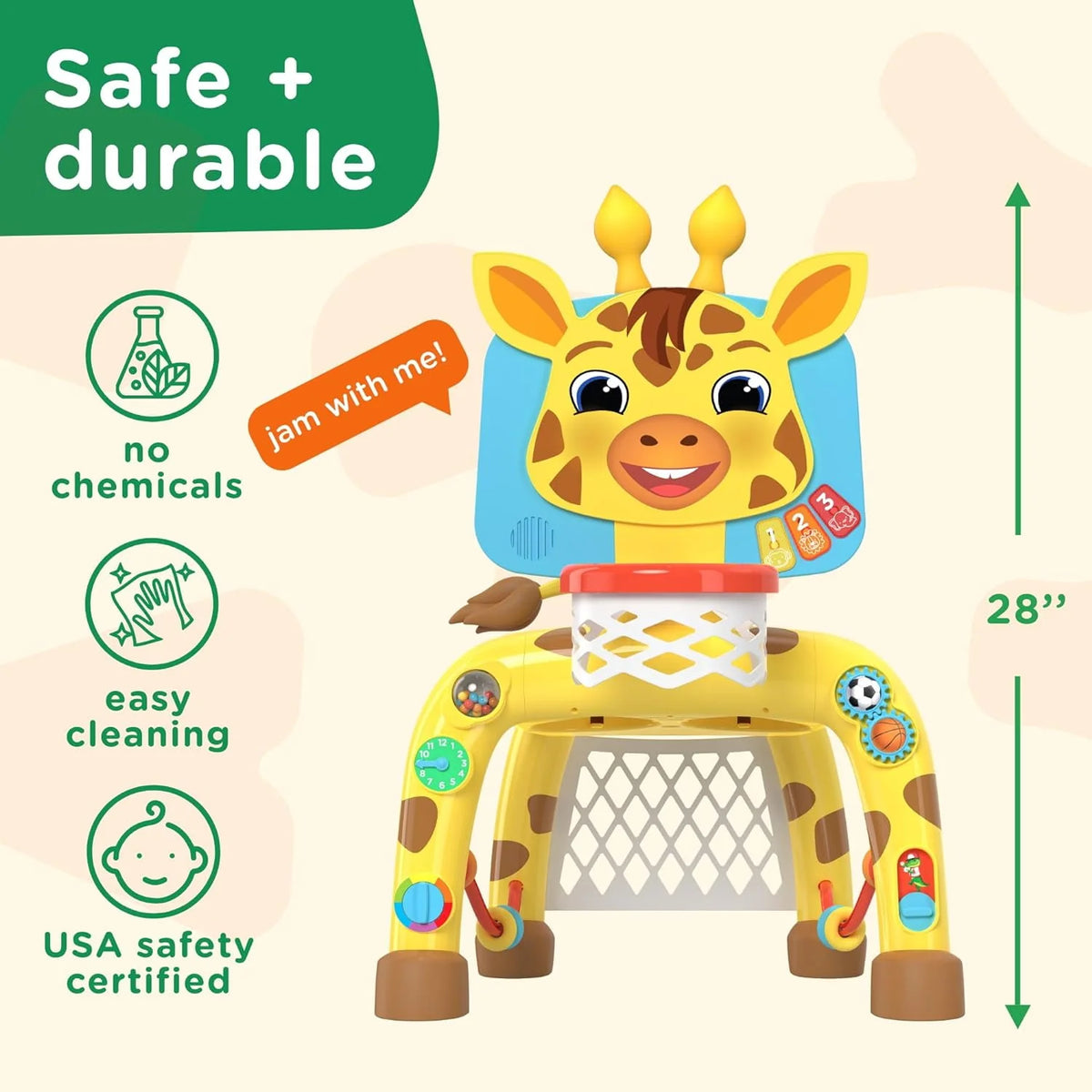 Giraffe Basketball Hoop & Soccer Goal Activity Center A914