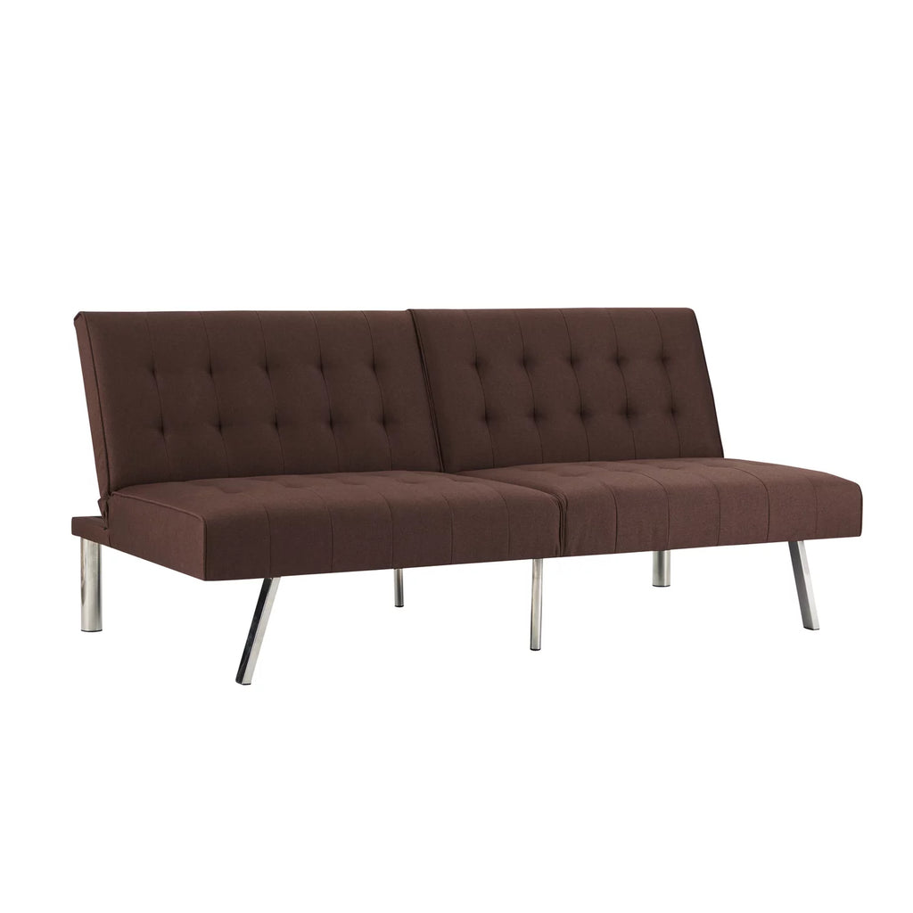 Espresso Linen Tufted Split Back Futon Sofa F2610