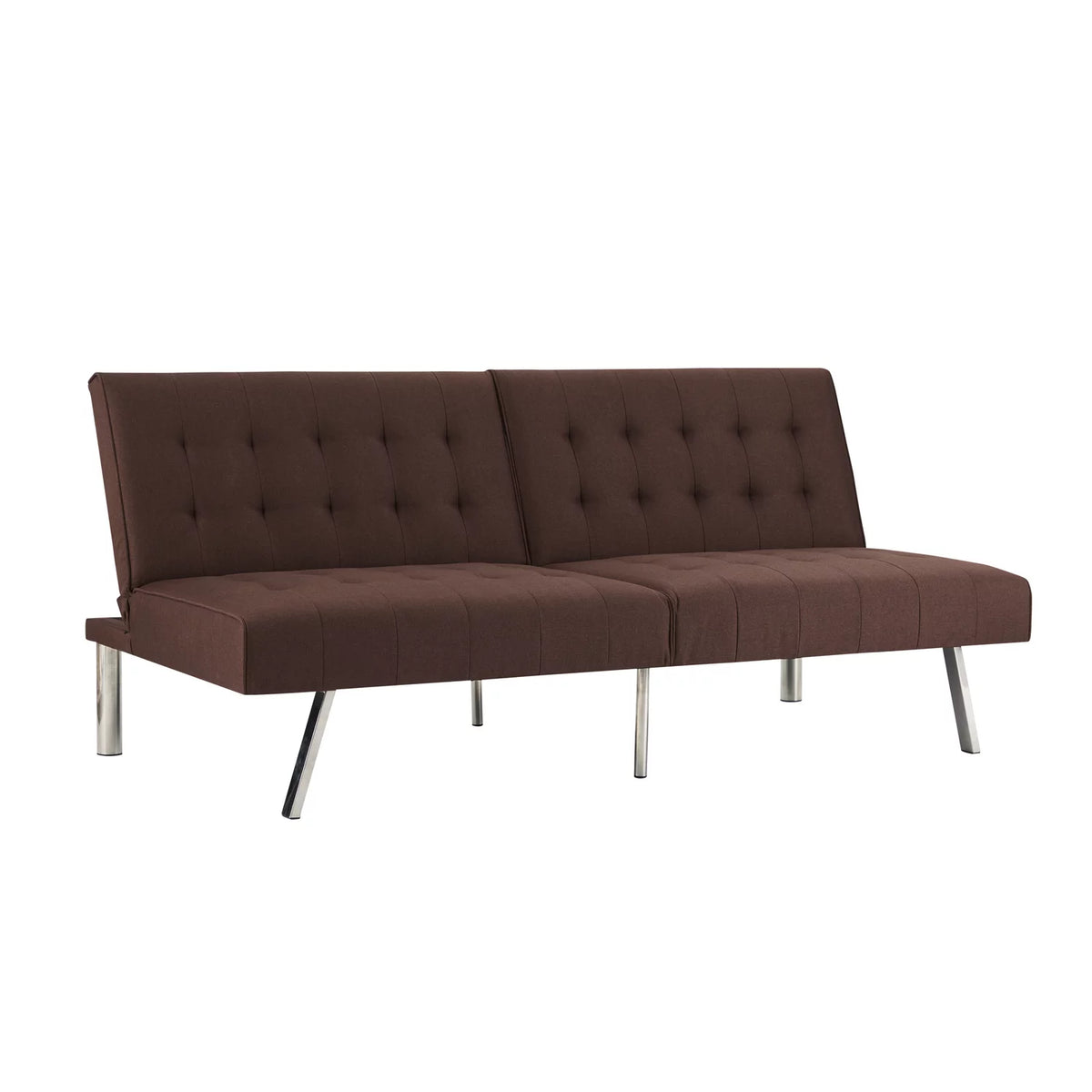 Espresso Linen Tufted Split Back Futon Sofa F2610