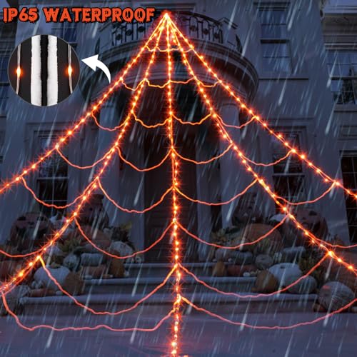 250 LED Purple Spider Web Lights with 8 Modes T494937