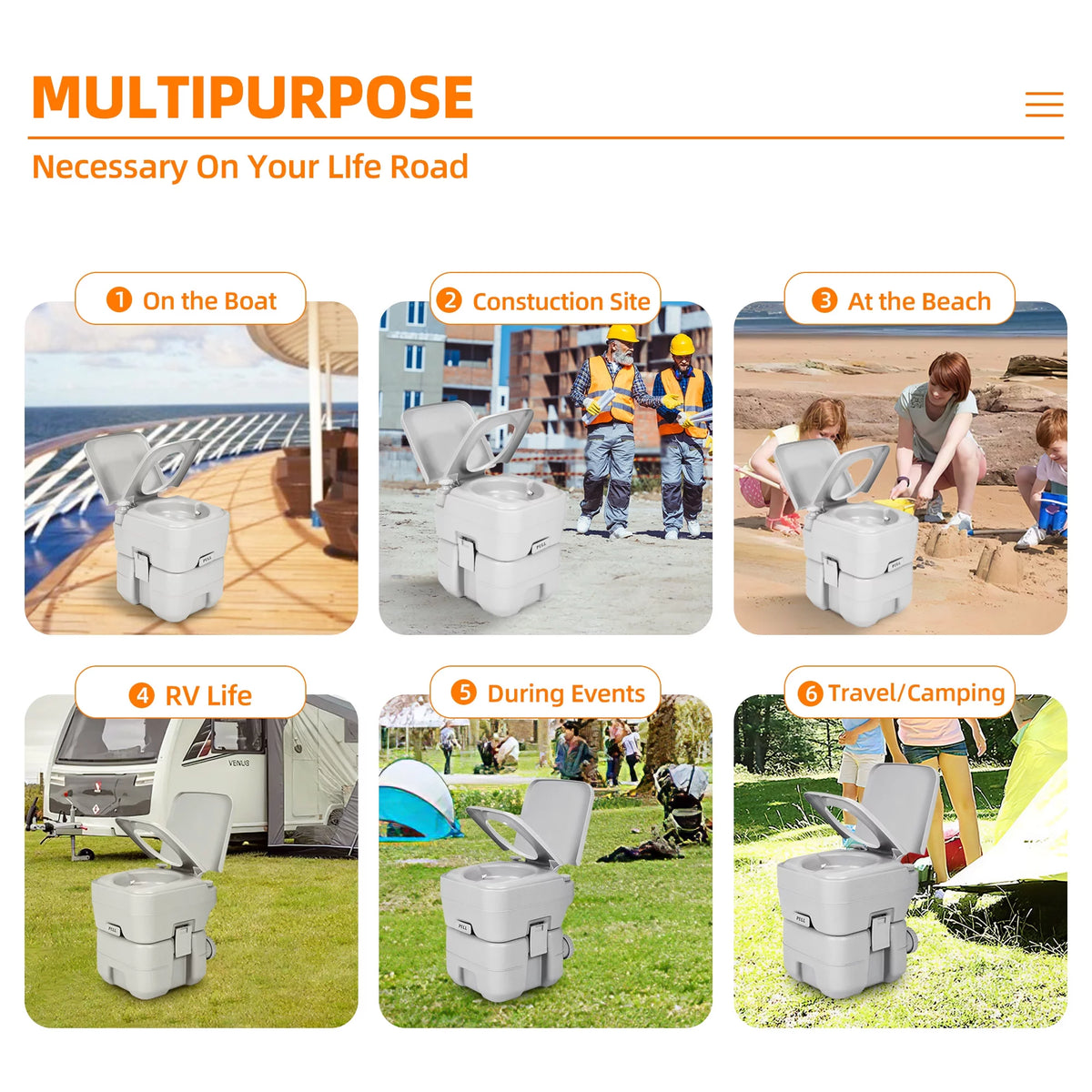 5.3 Gallon Portable Travel Toilet X38583