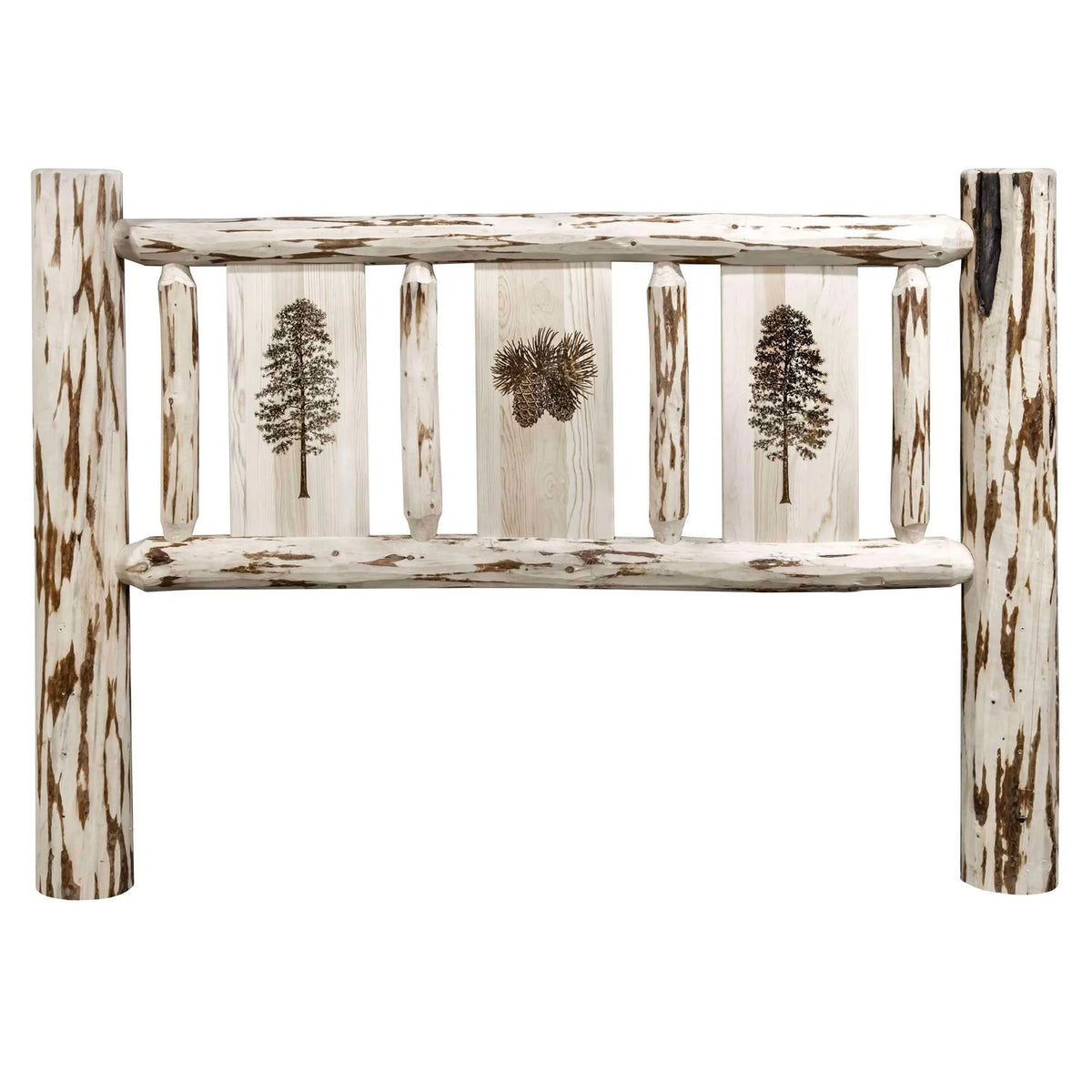 Twin Headboard with Laser Engraved Pine Design D263