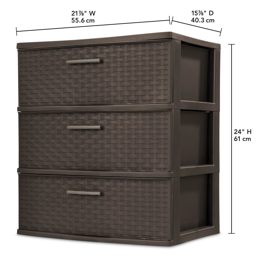 3 Drawer Wide Weave Tower Espresso X361525