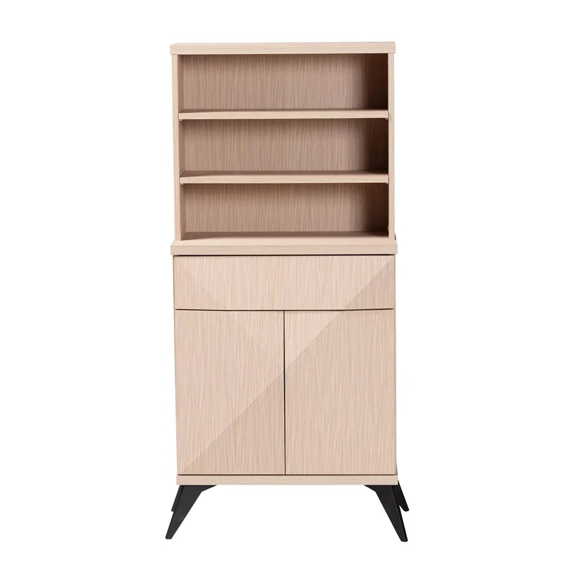 Light Brown and Black Wood Kitchen Cabinet A9028