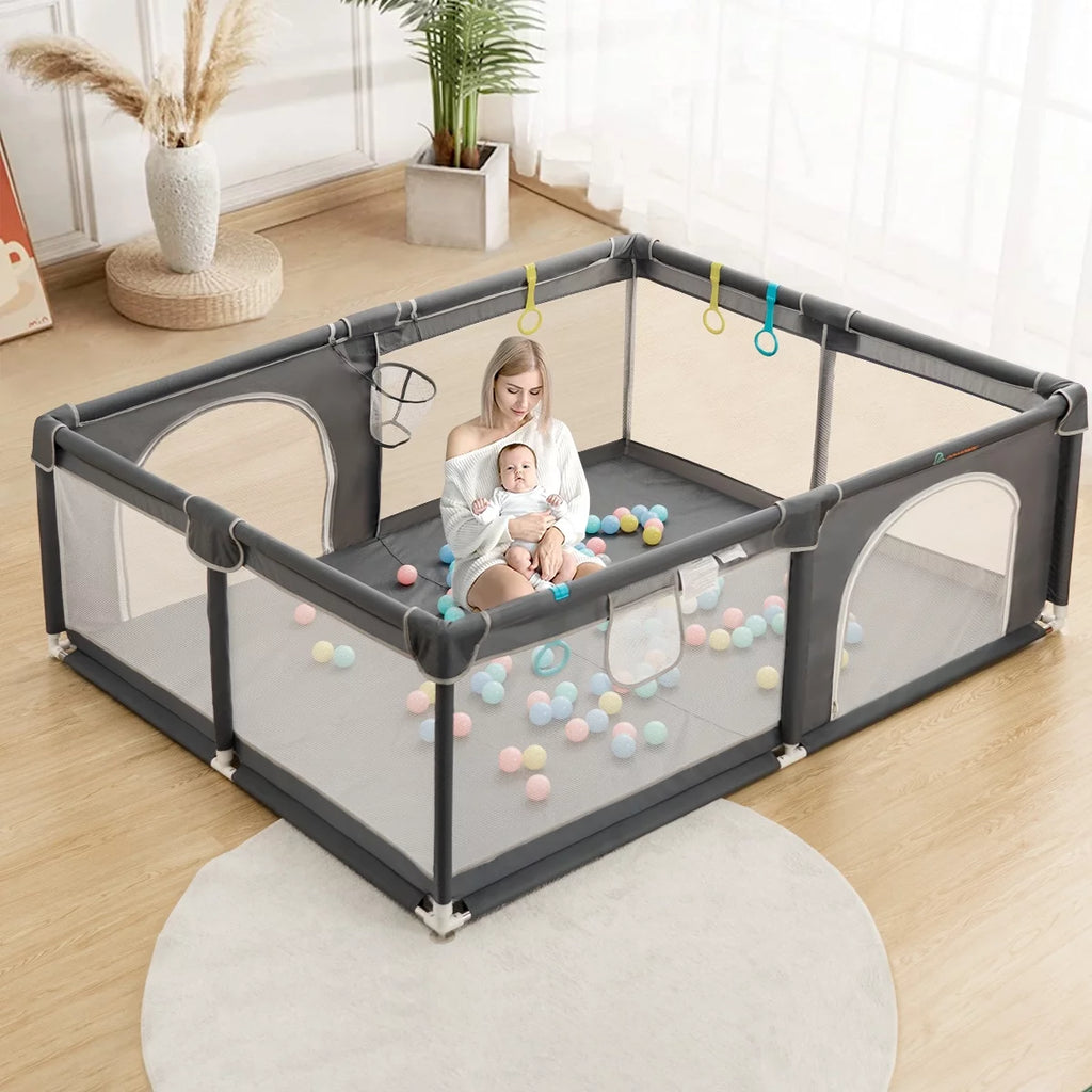 Large Gray Baby Playpen S344462