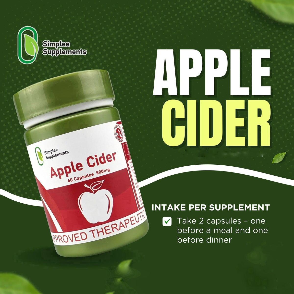 Apple Cider Capsules 500mg 60 Count T78861