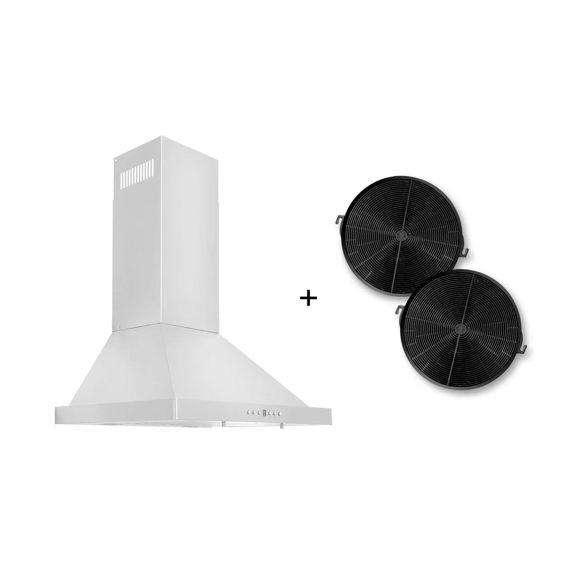 24 Convertible Wall Mount Range Hood Stainless Steel Charcoal Filters B226