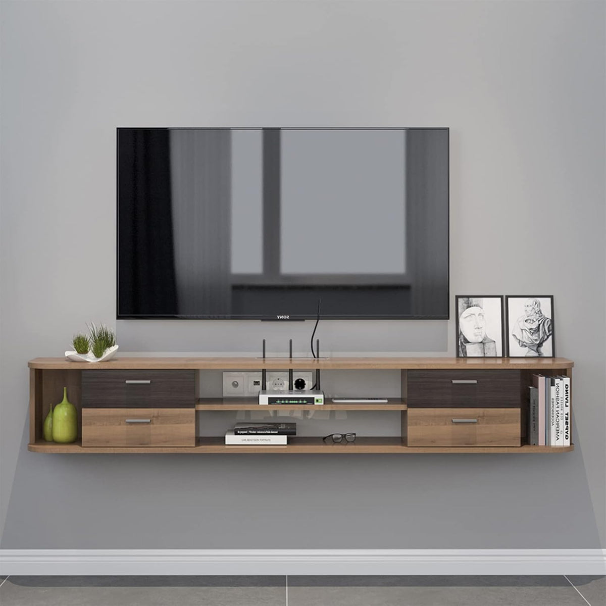 Wall Mounted Floating TV Stand with 4 Drawers K33776