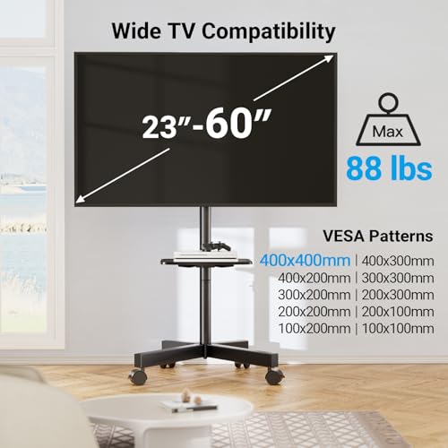 Mobile TV Stand for 23-60 Inch TVs with Laptop Shelf L9219