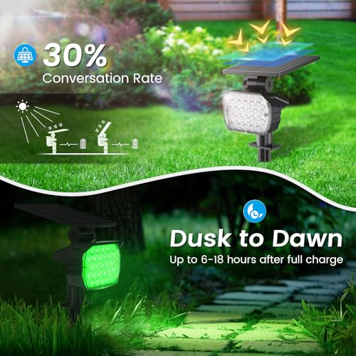 IP67 Waterproof Solar Landscape Spot Lights 8 Pack Cool White 27 LED C6400