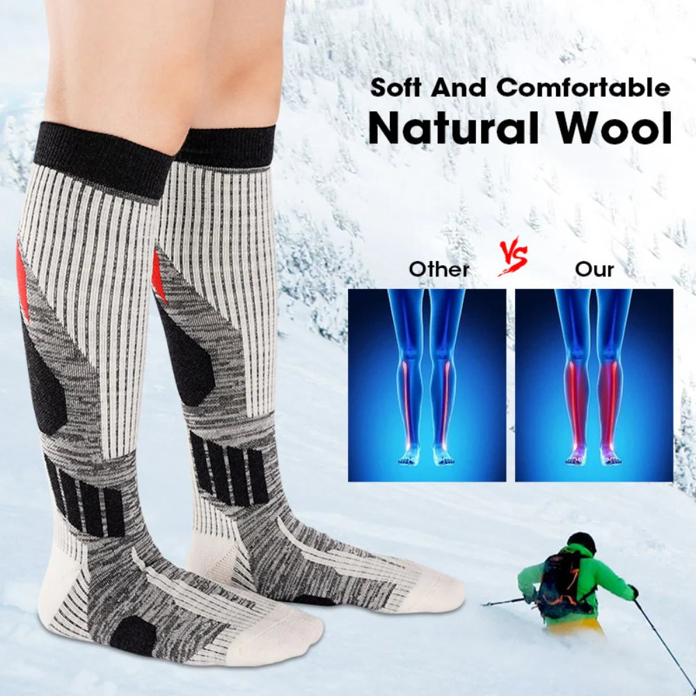 1 Pair Non-slip Wool Ski Socks Q620829