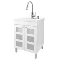 White Utility Sink with Cabinet and Pull-Down Faucet Z785906