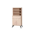Light Brown and Black Wood Kitchen Cabinet A9028