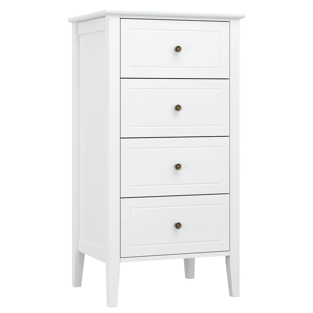 White 4 Drawer Wood Dresser F3167
