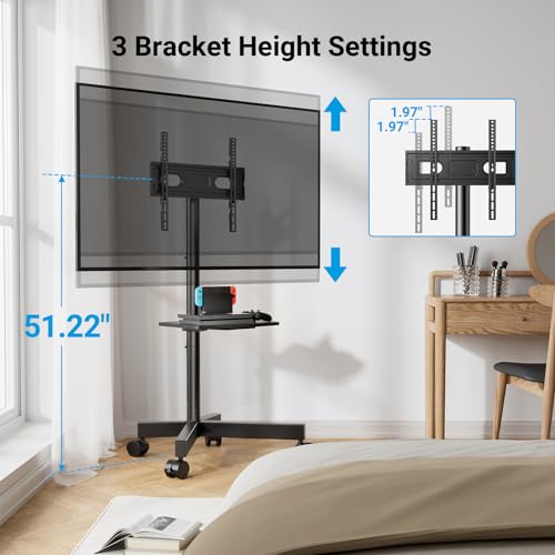 Mobile TV Stand for 23-60 Inch TVs with Laptop Shelf L9219