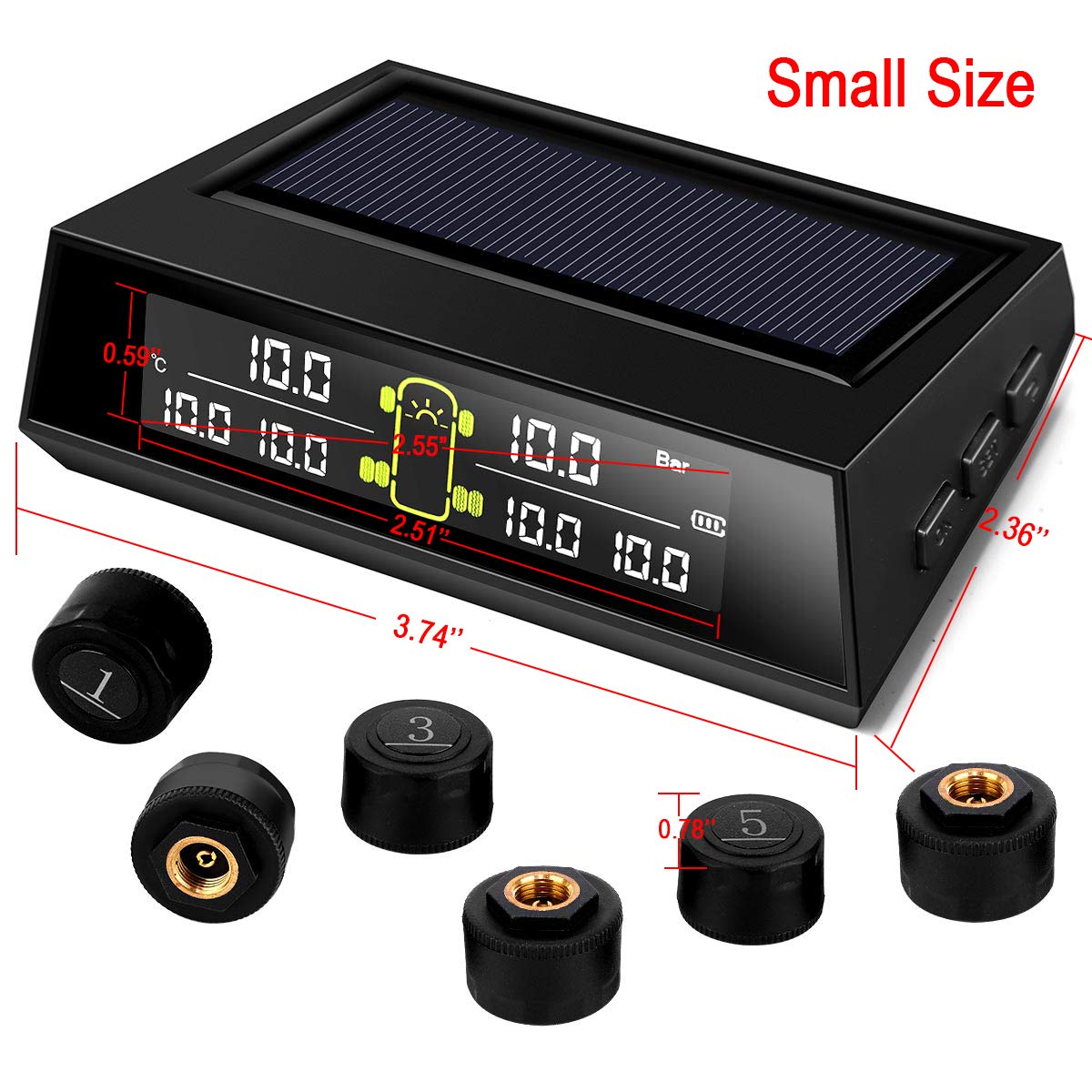 Tire Pressure Monitoring System with 6 Tire External Sensors H150600
