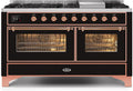 60 Dual Fuel Propane Gas Range Glossy Black Copper Trim G9983