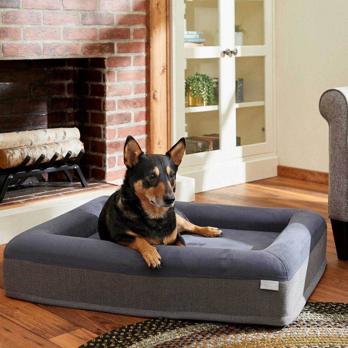 Orthopedic Rectangular Bolster Cat Dog Bed P77753
